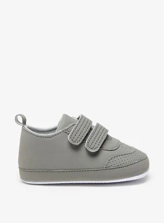 Boy's Perforated Booties With Hook And Loop Closure 