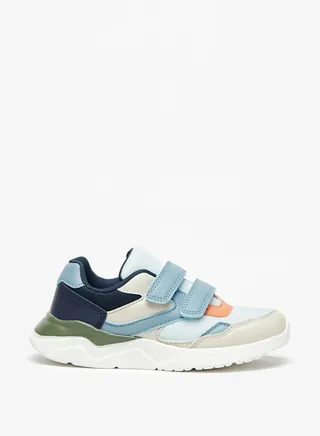 Boys Colourblock Casual Sneakers With Hook And Loop Closure By Shoexpress 