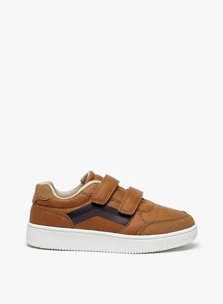 Boys Textured Casual Sneakers With Hook And Loop Closure By Shoexpress 
