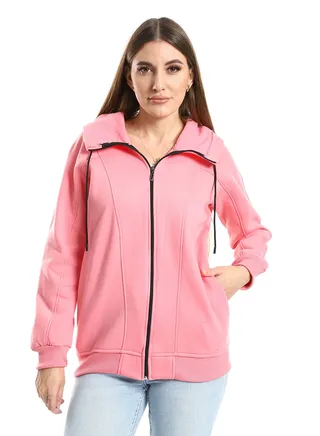 Women Hoodie With Front Zipper 