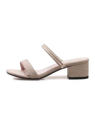 Women Leather Dress Sandals Beige 