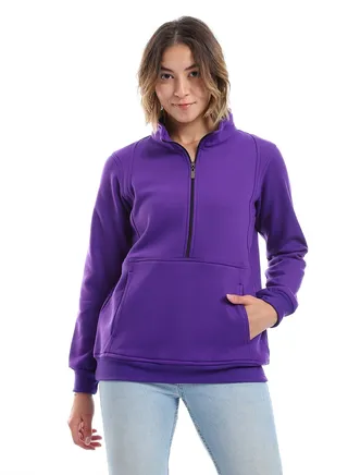 Women Closed Hoodie With Front Zipper 
