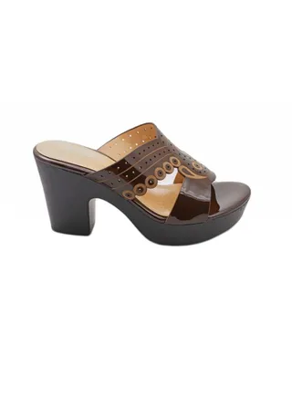 Formal Wedge Heel Sandal Brown/Beige 