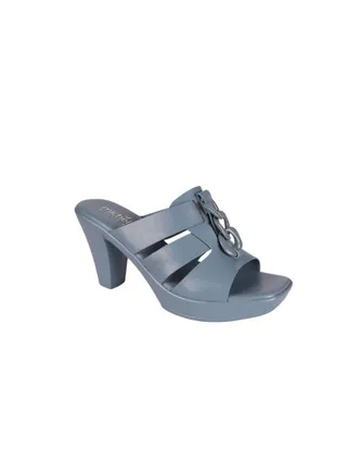 Michelle Morgan Ladies Cone Heel Square Toe Sandals 214RJ519 Blue 
