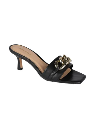 205-21 Carrano Ladies Open Back Chain-detail Thin Heel Sandals 322017 Cab402 