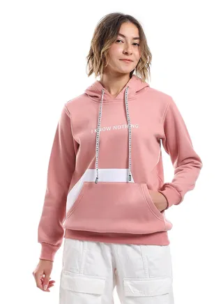 Womenprinted Closed Hoodie With Front Pocket 