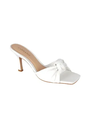205-10 Carrano Ladies Open Mule Knot Puffy Thin Heel Leather 321027 Cab0629 