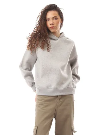Heather Grey Slip On Comfy Hoodie 