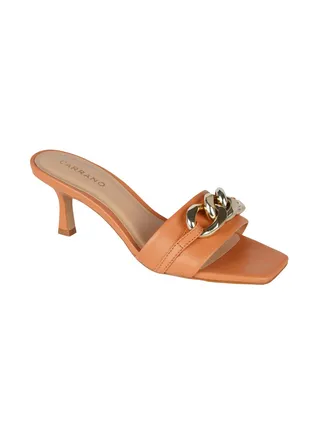 Carrano Ladies Open Back Chain-detail Thin Heel Sandals 322017 Cab422 