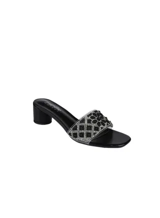 Michelle Morgan Ladies Mid Round Heel 214JH501 Black 