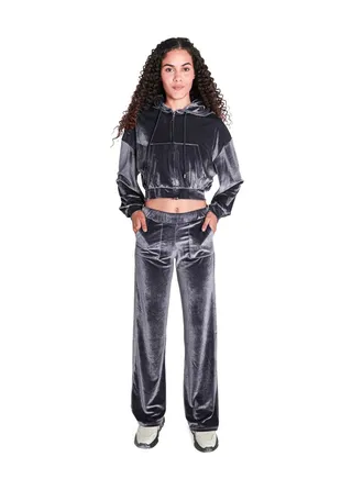 VELOUR CROPPED HOOD 