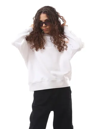 White Solid Sip On Regular Fit Hoodie 