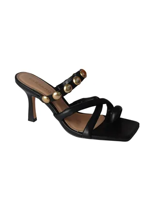 205-18 Carrano Ladies High Heels Strappy Backless Toe Ring Mules 321042 Cab0602 