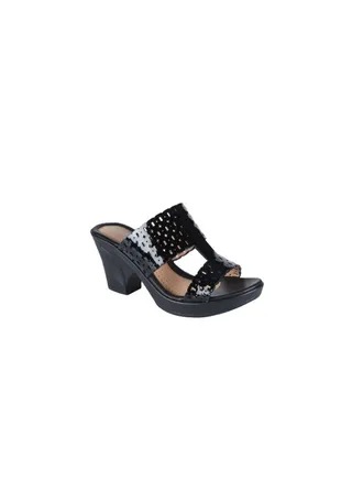092-2419 Michelle Morgan Ladies Block Heel Sandals  19017-L10 Black 36 