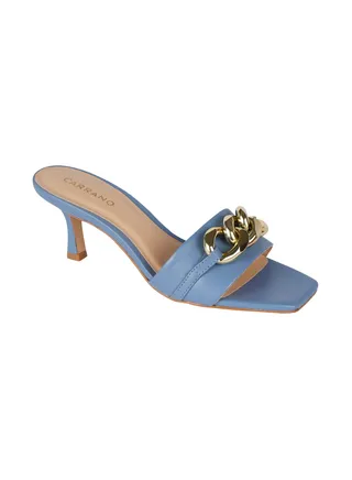 Carrano Ladies Open Back Chain-detail Thin Heel Sandals 322017 Cab415 