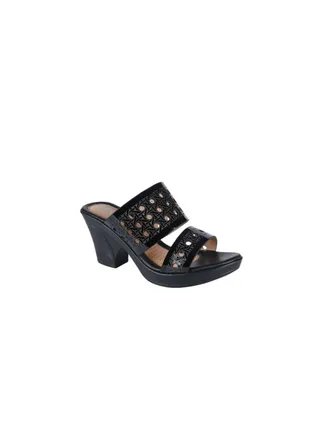 092-2417 Michelle Morgan Ladies Block Heel Sandals  19017-L8 Black 36 