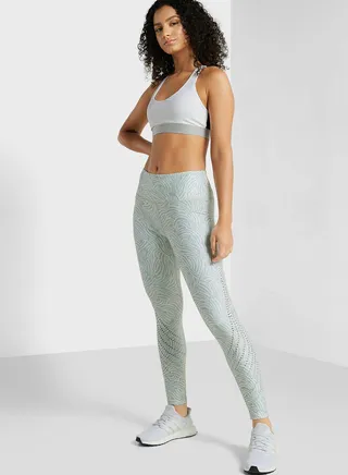 Printed Laser Cut Athletic Leggings 