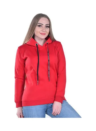 Casual Basic Hoodie With Side Zipper Red 