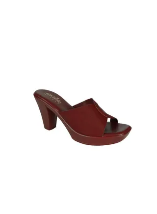 Michelle Morgan Ladies Cone Heel Square Toe Sandals 214RJ513 Bordo 