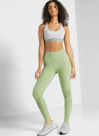 Solid Laser Cut Athletic Leggings