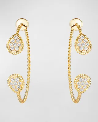 Serpent Boheme Diamond Hoop Earrings in Yellow Gold