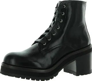 Kerry Womens Leather Ankle Combat & Lace-up Boots