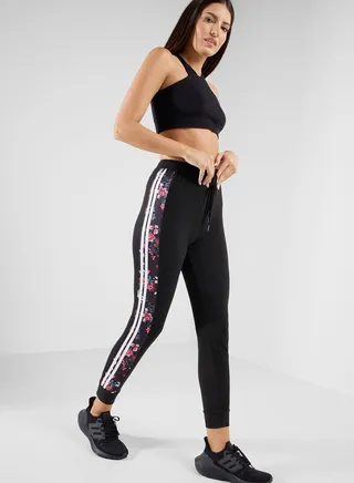 Contrast Side Panel Athletic Leggings