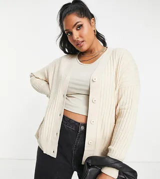 Simply Be knitted cardigan in cream
