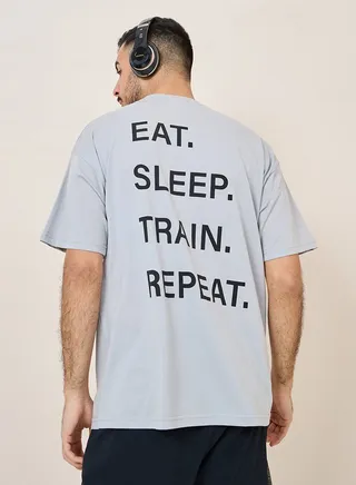 Oversized Back Slogan T-Shirt