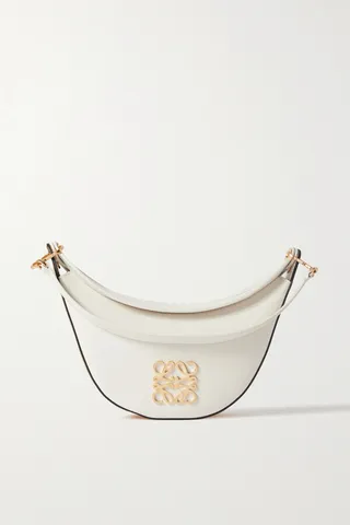 Loewe - Luna Anagram Small Embellished Leather Shoulder Bag - White
