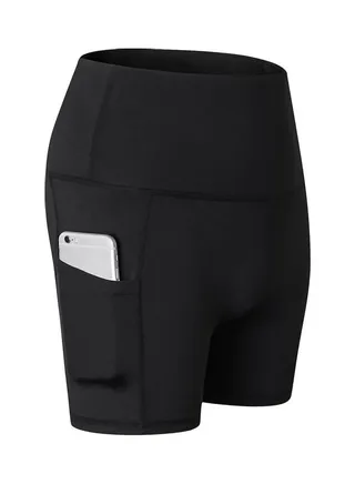 Comfortable High Waist Yoga Shorts Black 