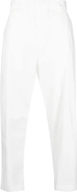 Stretch-Cotton Tapered Trousers