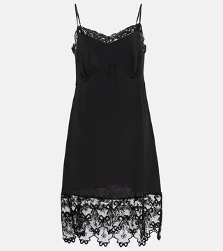 Lace-trimmed slip dress