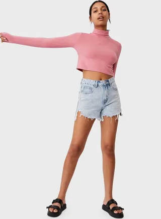 Roll Neck Crop Top 