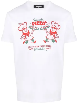 Pizza graphic-print T-shirt