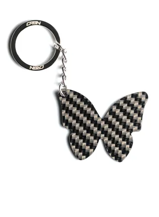 Butterfly Shaped Real Carbon Fiber Keychain - Twill 