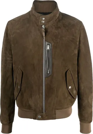 Harrington suede bomber jacket