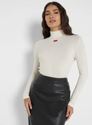High Neck Knitted Top