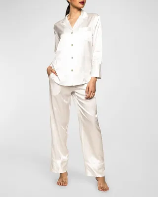 Straight-Leg Mulberry Silk Pajama Set