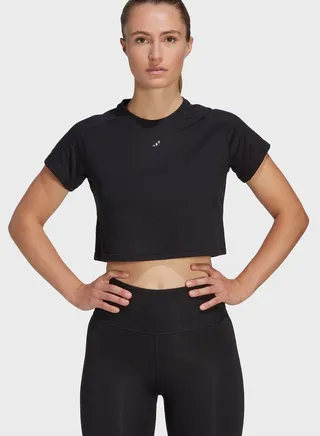 Aeroready Train Essentials 3 Bar Logo Crop T-Shirt