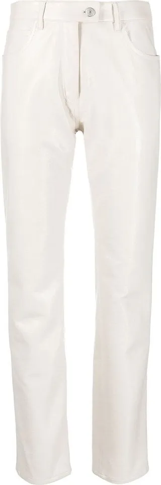 Straight-Leg Faux Leather Trousers