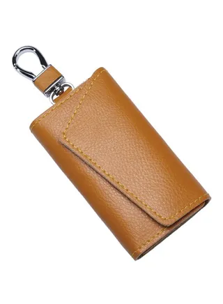 Leather Car Key Holder Brown 
