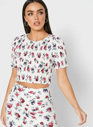 Floral Print Crop Top 