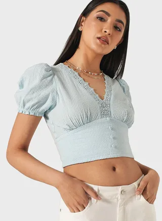 Lace Detail Crop Top 