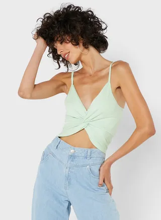 Strappy Knot Detail Crop Top 