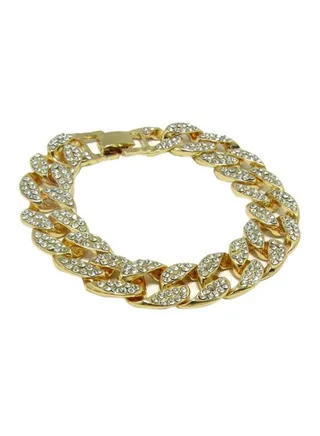 24 Karat Gold Pleated Hip Hop Bracelet 