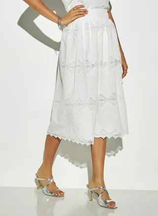 2Xtremz Lace Detail Skirt with Semi-Elasticated Waistband 