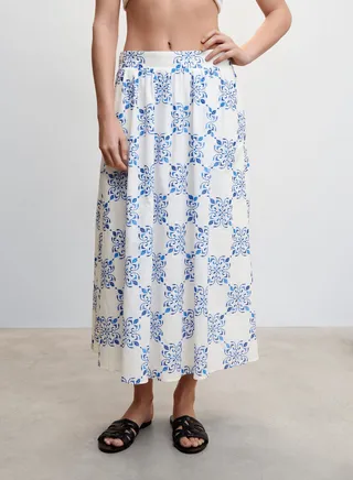 High Waist Printed Skirt 