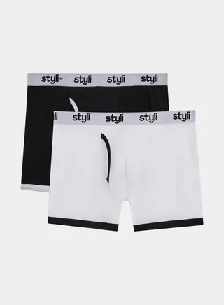 Pack of 2 - Cotton Stretch Long Trunks 
