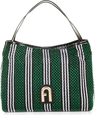 Primula Shoulder Bag In Striped Fabric